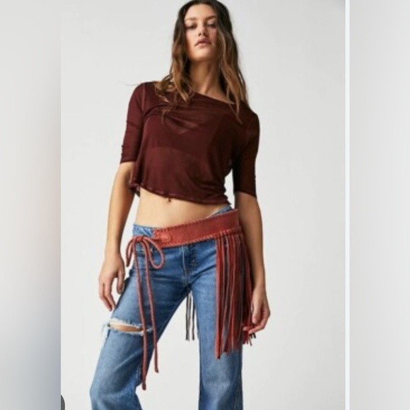 NWT Free People suede fringe belt! - Picture 1 of 11